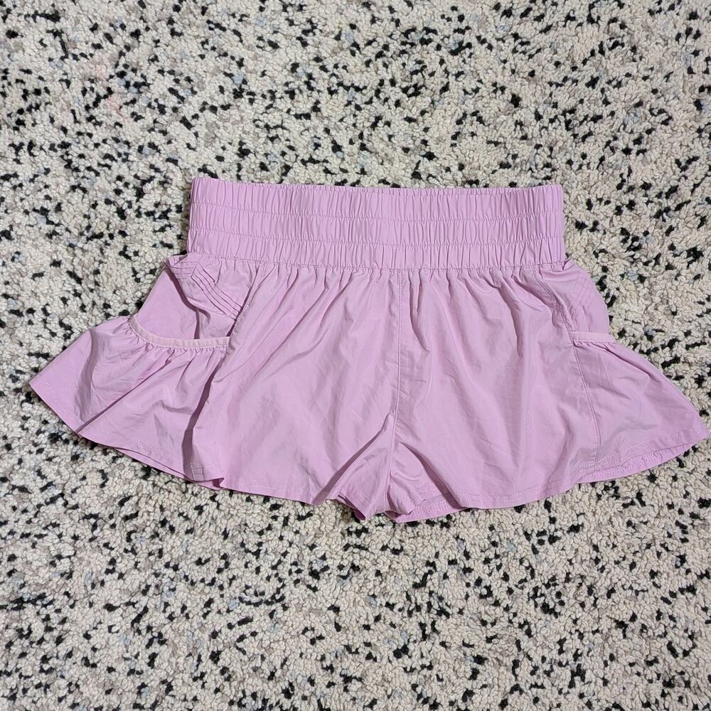 FP Movement High-Rise Pleated Running Shorts Balletcore Pink Size Medium